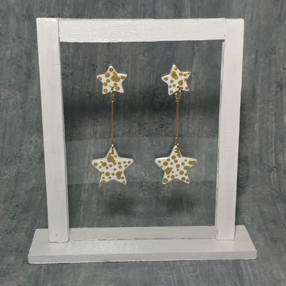 Handmade Clay Star Earrings